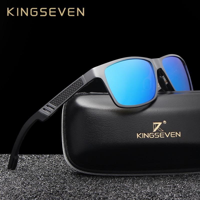 Sporty aluminum polarized sunglasses for men in grey and black