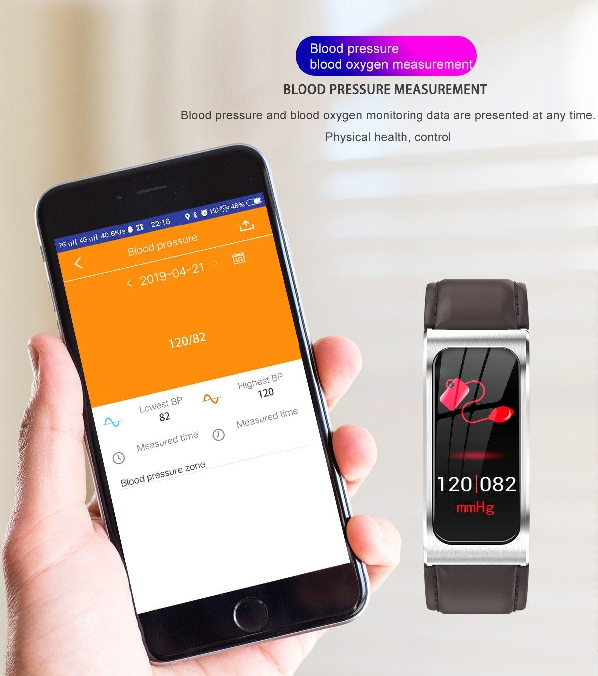 Luxury Metal Smart Watch 1.14" Fitness Tracker Heart Rate Monitor