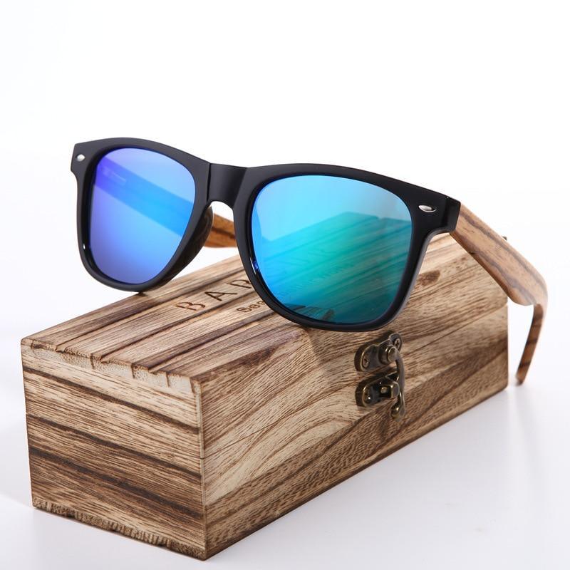 Handmade bamboo wood polarized sunglasses with vintage frame design