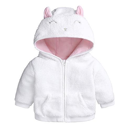 Adorable infant lamb cashmere coat for boys and girls in white and pink