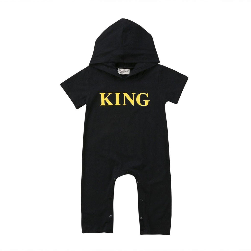 Urban Style Newborn Baby Boy King Print Romper Jumpsuit