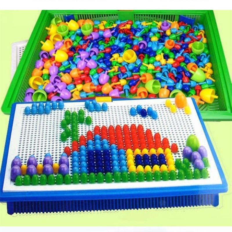 296-Piece Mushroom Nail Bead Board - 3D Educational Puzzle