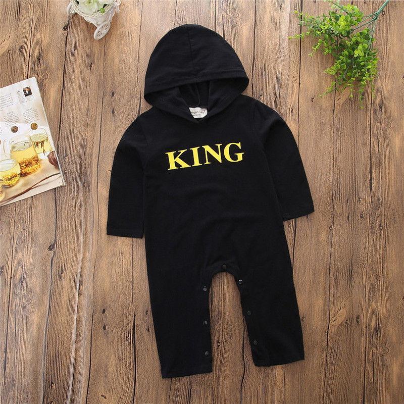 Urban Style Newborn Baby Boy King Print Romper Jumpsuit