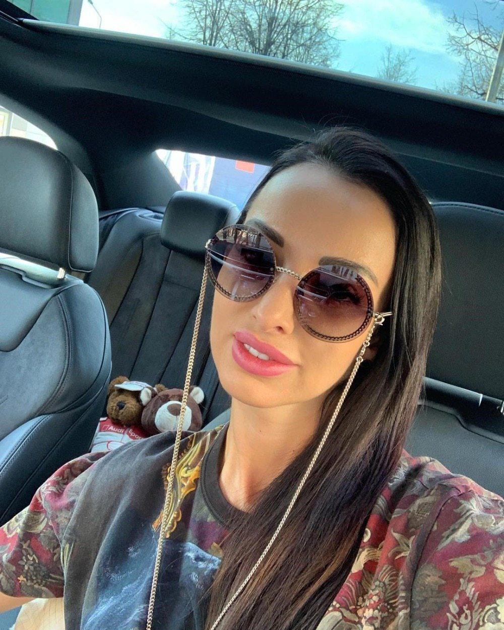Luxury Round Retro Rimless Sunglasses with Zircon & UV400 Protection