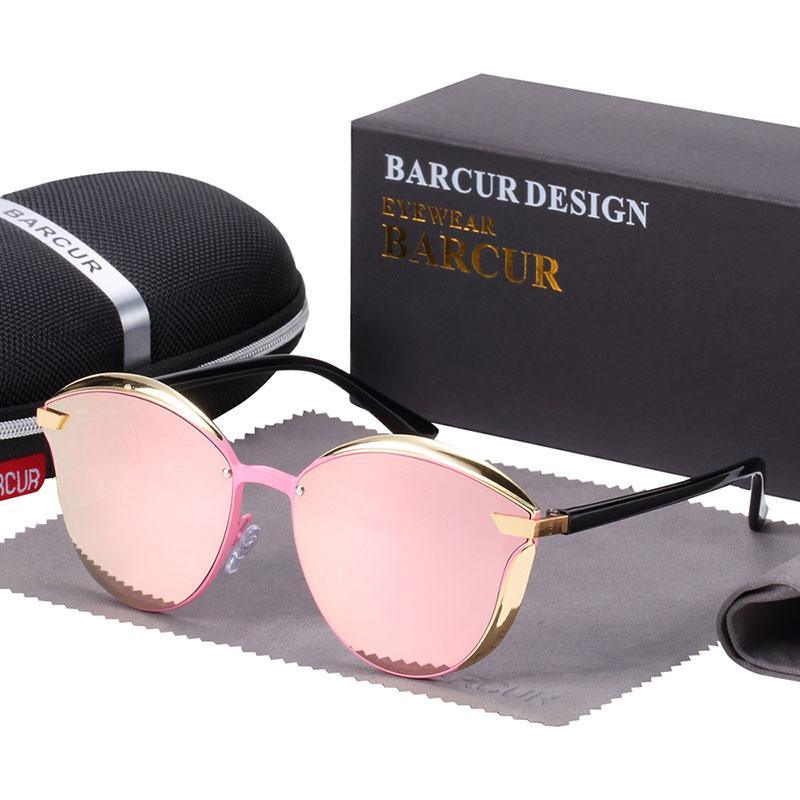 Women’s Retro Rimless Polarized Round Sunglasses UV400 Metal