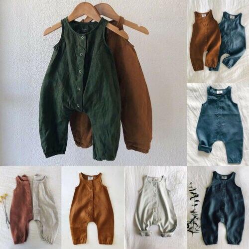 Unisex Corduroy Overall Romper Jumpsuit