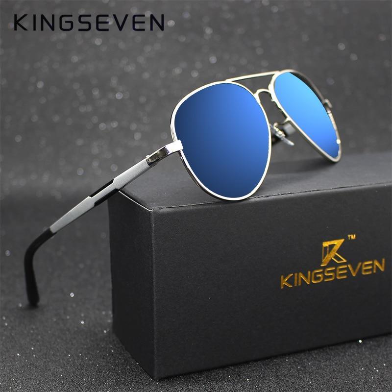 Aviation-style aluminum-magnesium polarized mirror sunglasses for men and women
