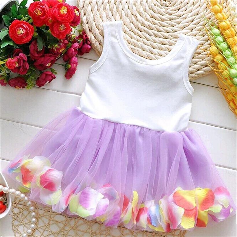Baby Girls Floral Sleeveless A-Line Tutu Dress for Parties