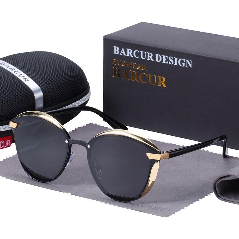 Women’s Retro Rimless Polarized Round Sunglasses UV400 Metal