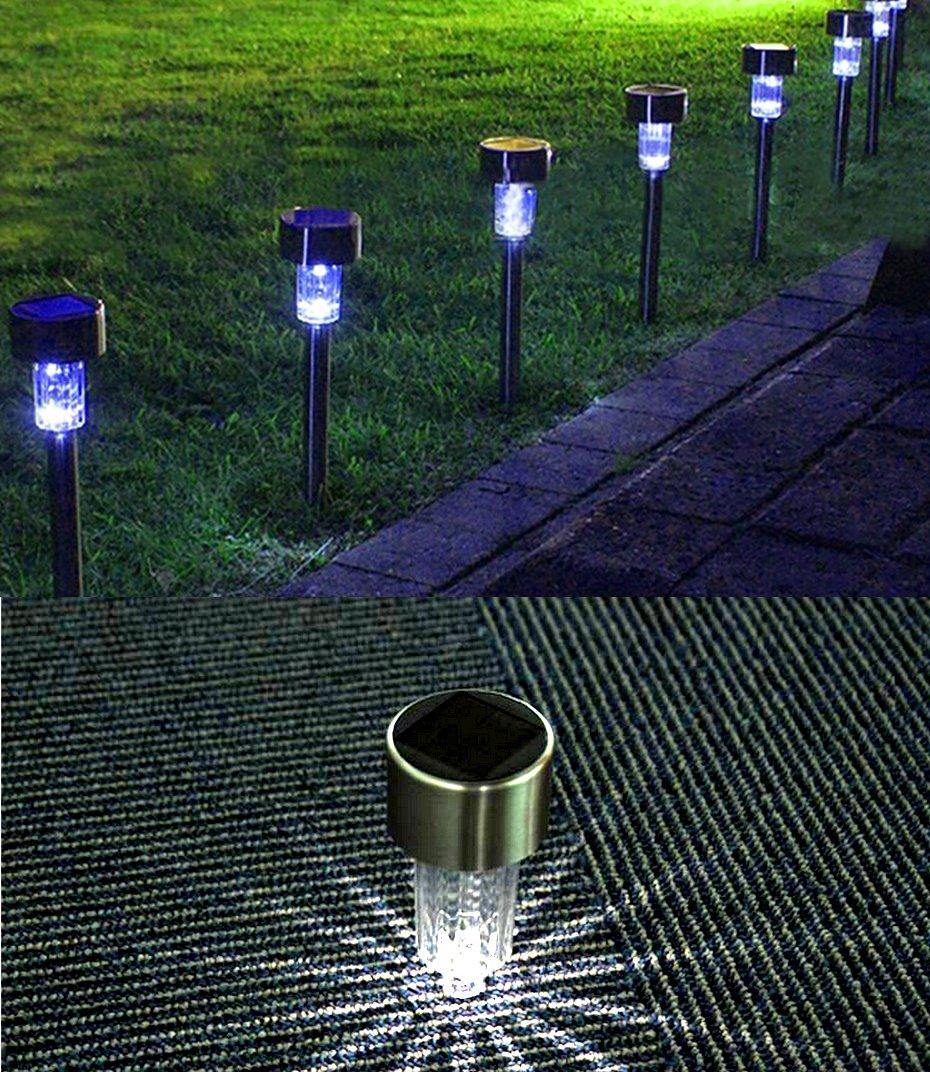 Luxury Stainless Steel Solar Garden Pathway Lights - Set of Lights