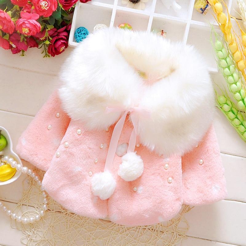 Baby Toddler Faux Fur Winter Coat with Rabbit Ear Hood
