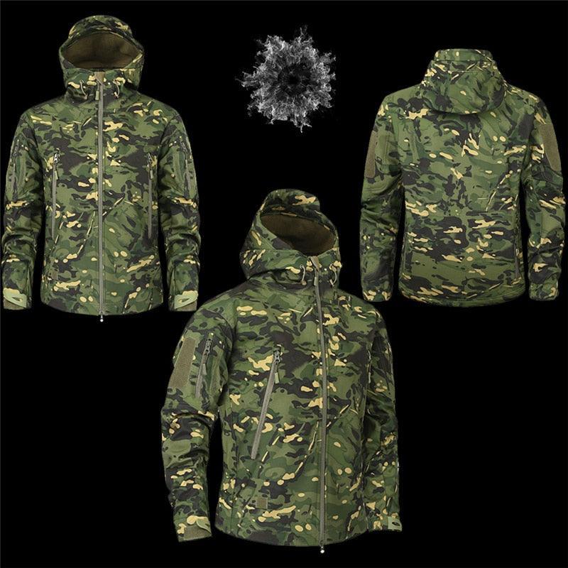 Men's Camouflage Tactical Hooded Windbreaker Waterproof Jacket