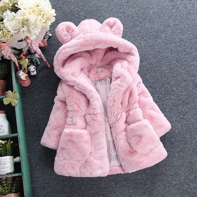 Cozy Plush Fleece Baby Girls Hooded Winter Snowsuit Jacket