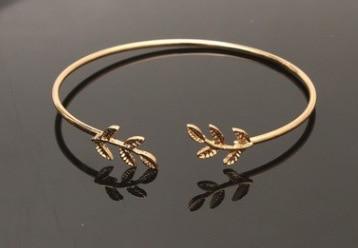 Gold & Silver Plated Leaf Cuff Bracelet - Elegant Modern Jewelry