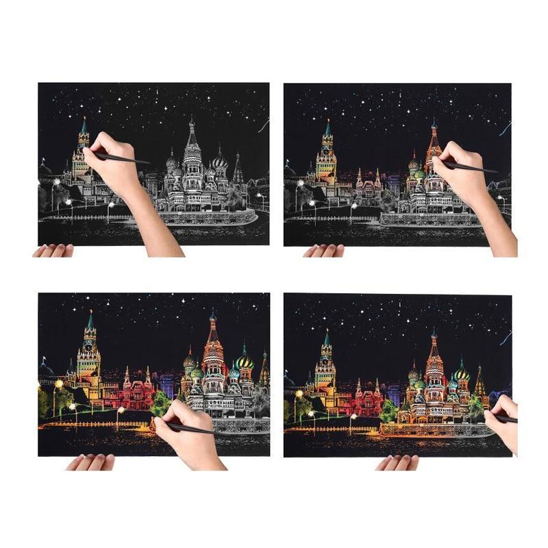 Magic Seascape Scratch Art Drawing Kit – Modern Creative Wall Art