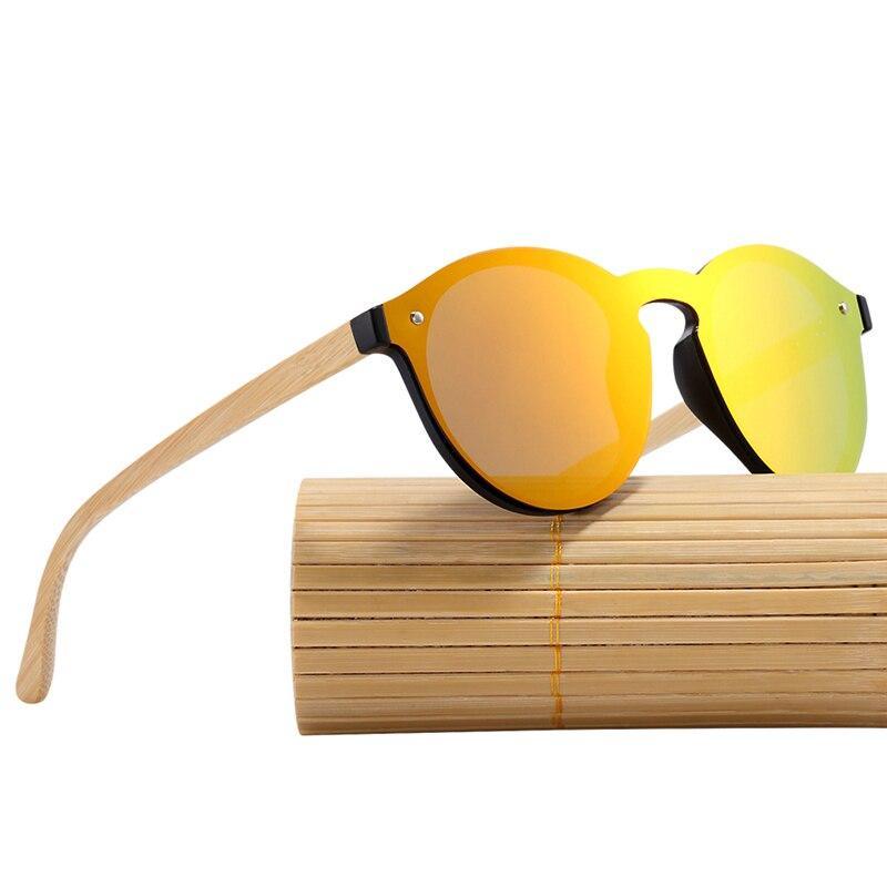 Eco-Friendly Bamboo Round Sunglasses with Polarized Lenses