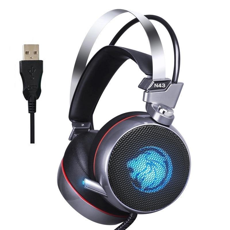 N43 7.1 Virtual Surround Sound Gaming Headset with Mic & LED Light