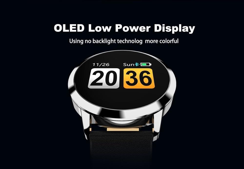 Q8 LED Bluetooth Fitness Smartwatch with Stainless Steel Band