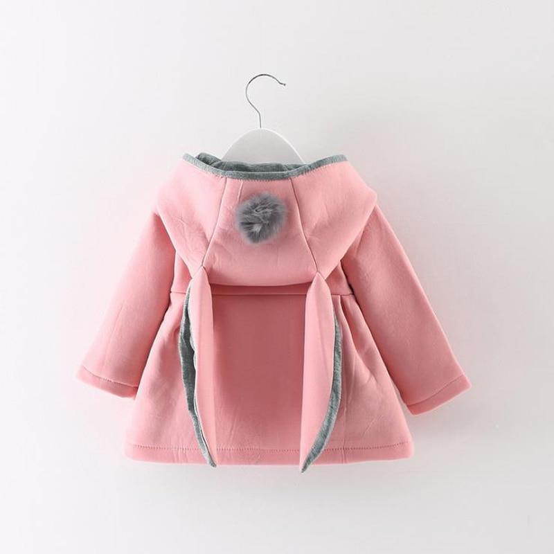 Whimsical Newborn Girls Cotton Rabbit Ear Hoodie Jacket