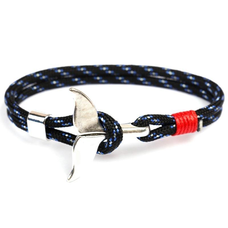 Nautical Whale Tail Rope Bracelet - Adjustable Unisex Charm Gift