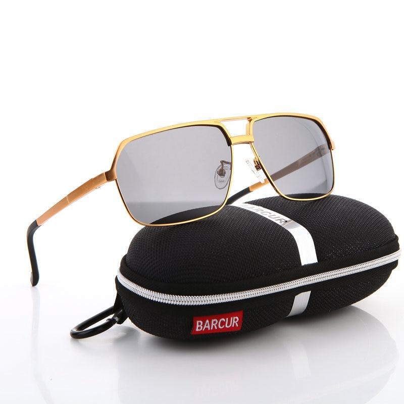 Aluminum Polarized Square Sunglasses with Mirror Lens & UV400