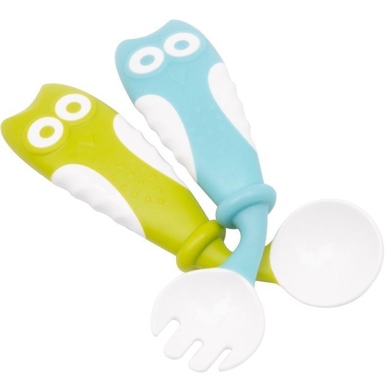 Heat-Resistant Baby Spoon and Fork Set with Travel Case