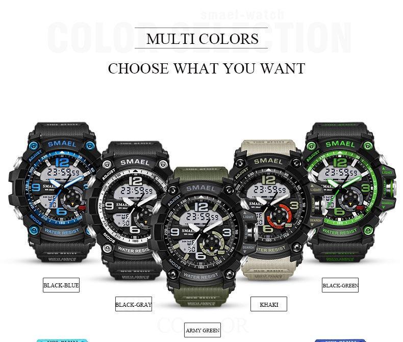 Sport Analog-Digital Military Watch Waterproof 50M Night Mode