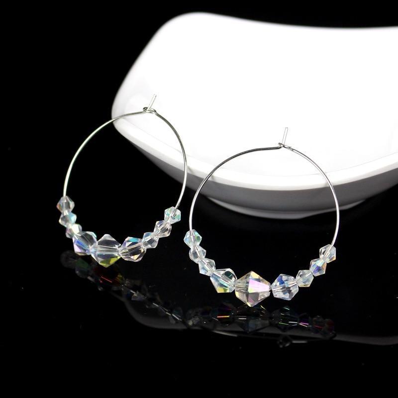 Square Crystal Link Chain Stretch Bracelet for Glamorous Parties