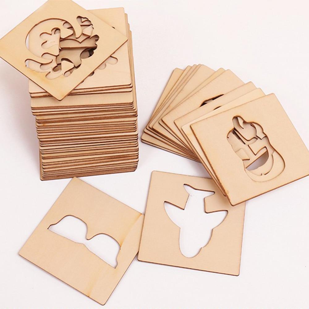 100pc Wooden Drawing Stencil Set for Creative Kids Art Projects