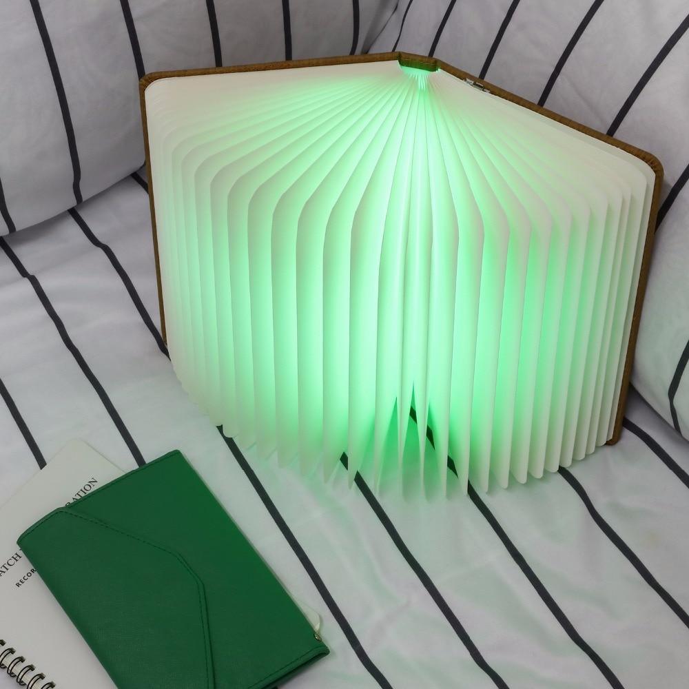 Foldable Wooden Book Lamp USB Rechargeable LED Night Light