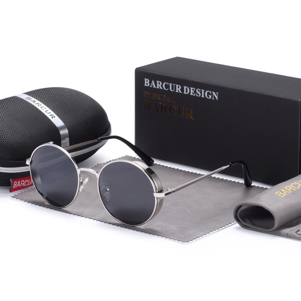 Steampunk Round Polarized Sunglasses with UV400 Protection