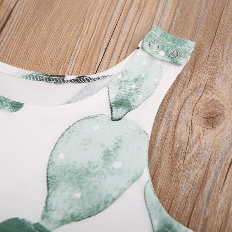 Cactus Print Sleeveless Baby Romper - Soft Cotton Blend Jumpsuit