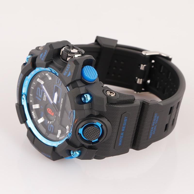 Men Military Tactical Sport Watch Dual Display LED Analog Digital