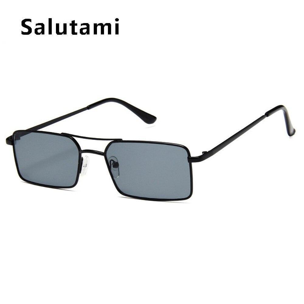 Retro Modern Square Sunglasses With Double Bridge Alloy Frame