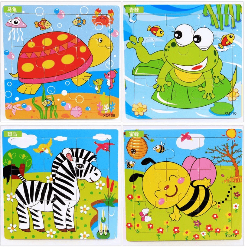 Wooden 3D Mosaic Animal Puzzle Educational Kids Toy Small Square