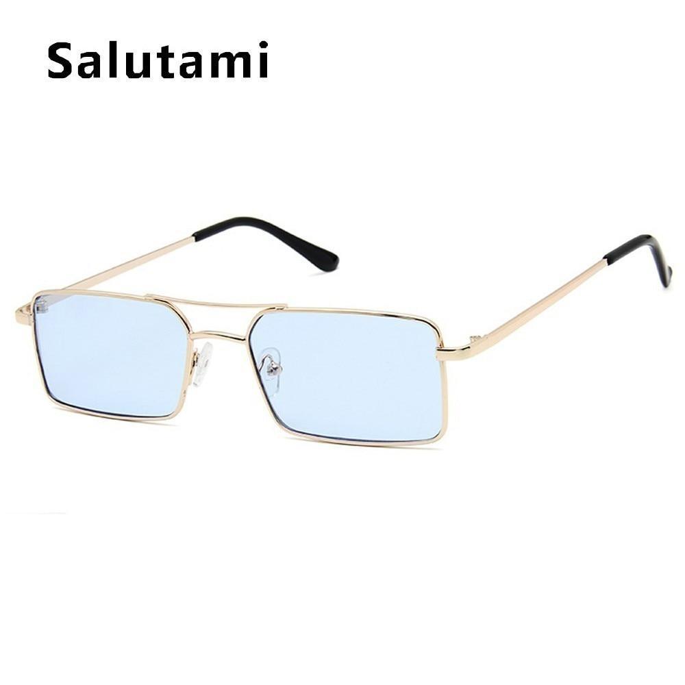 Retro Modern Square Sunglasses With Double Bridge Alloy Frame