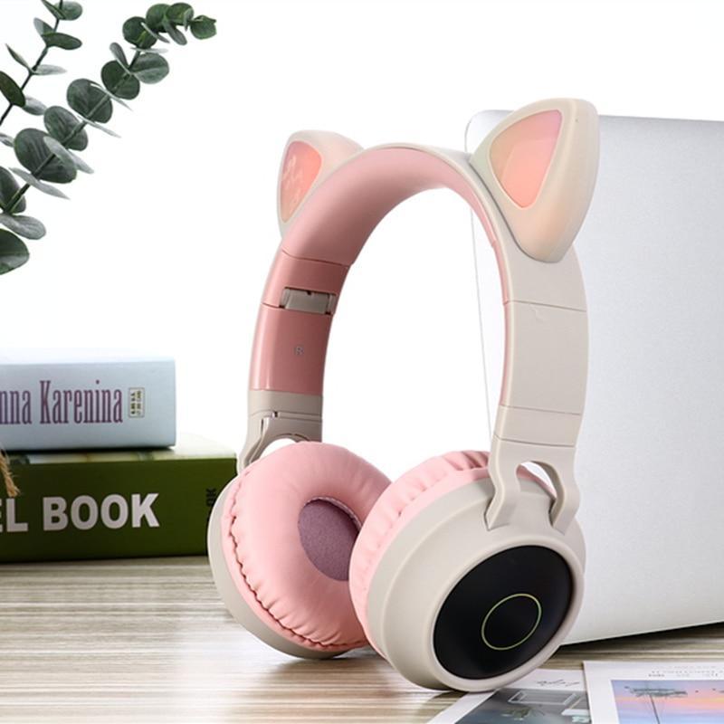 Wireless LED Cat Ear Bluetooth 5.0 Headphones with Mic