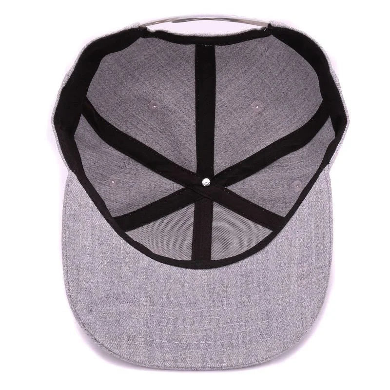 Unisex Grey Wool Snapback