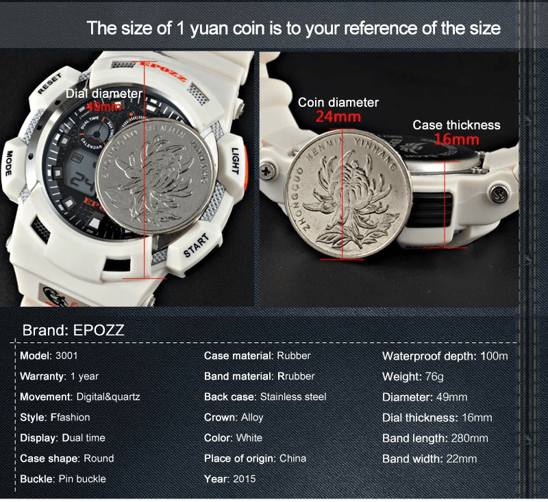 Luxury G Style Military Sports Watch Digital Analog Large Dial