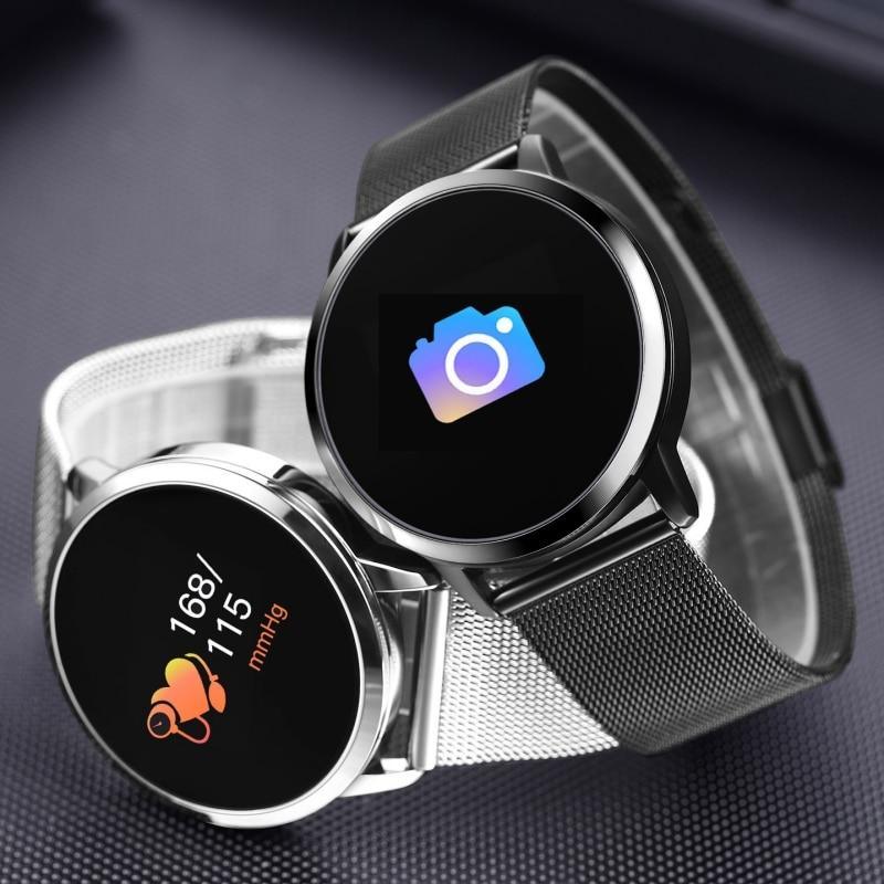 Q8 LED Bluetooth Fitness Smartwatch with Stainless Steel Band