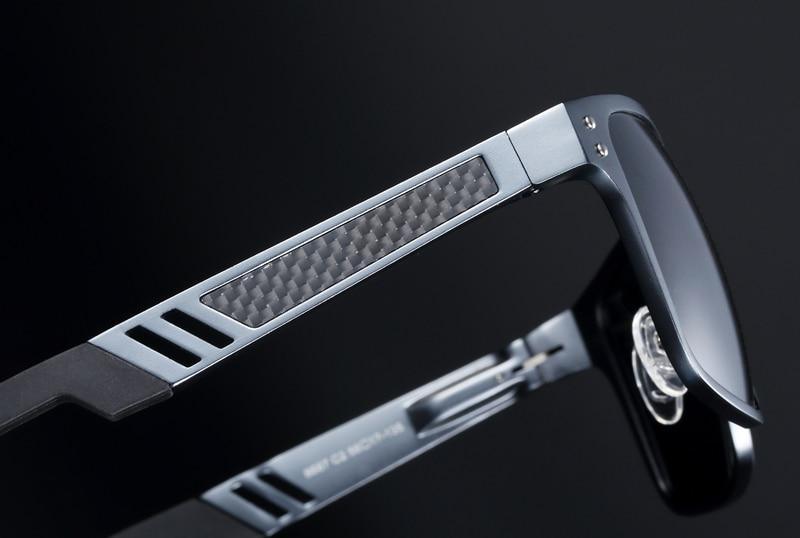 Men's Luxury Sport Polarized Sunglasses, Carbon Fiber UV400 Square