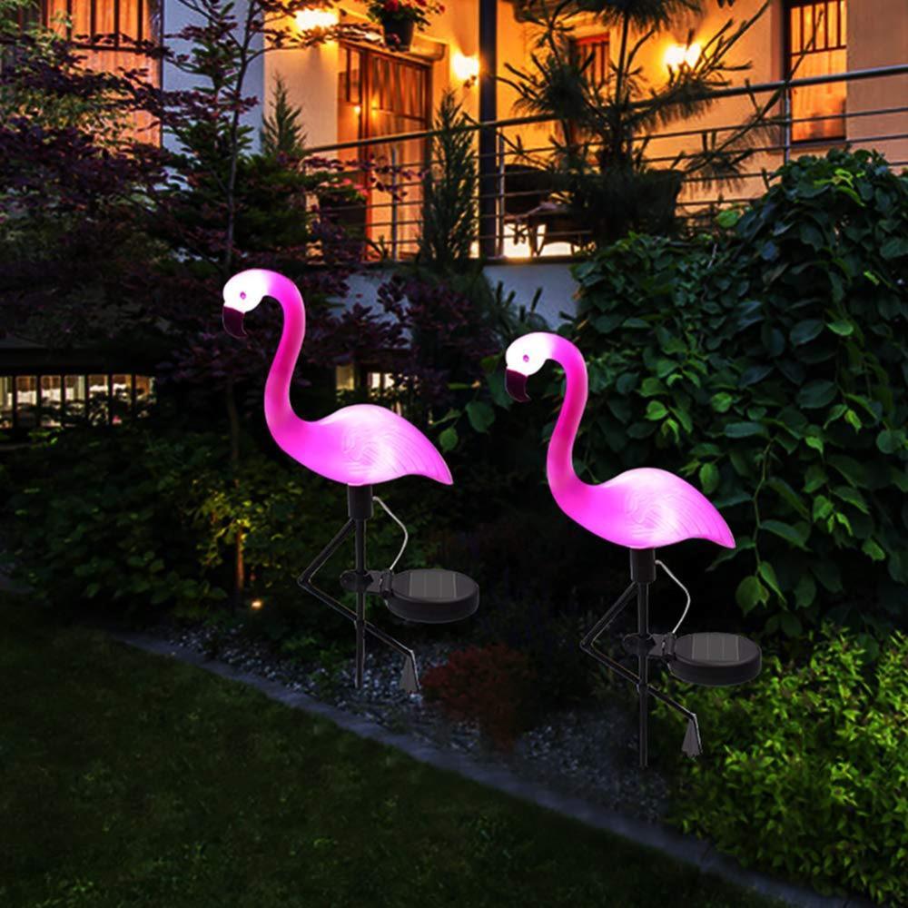 3-Piece Flamingo Solar LED Garden Lights for Whimsical Landscaping