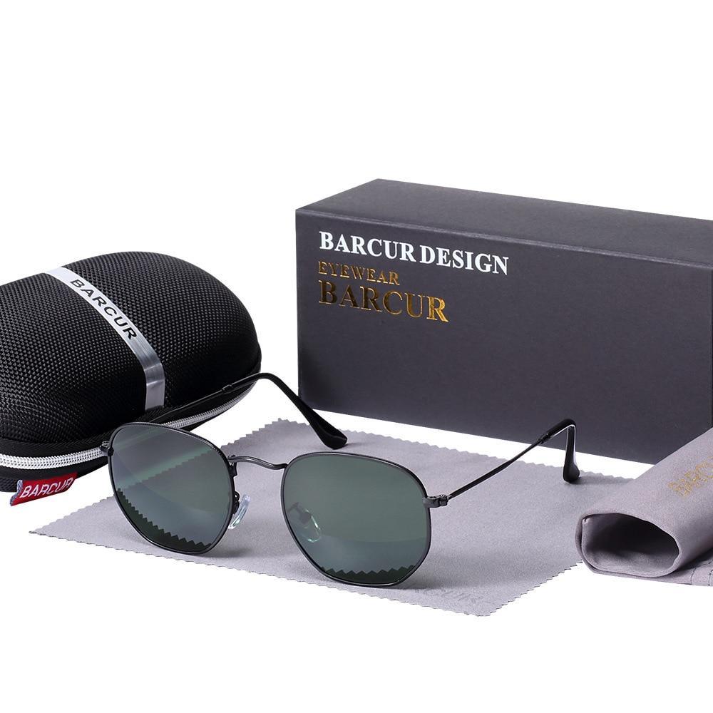 Hexagon Stainless Steel Reflective Sunglasses UV400 Eyewear