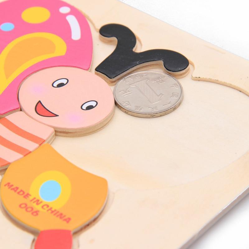 3D Wooden Cartoon Animal & Fruit Intelligence Puzzle for Kids