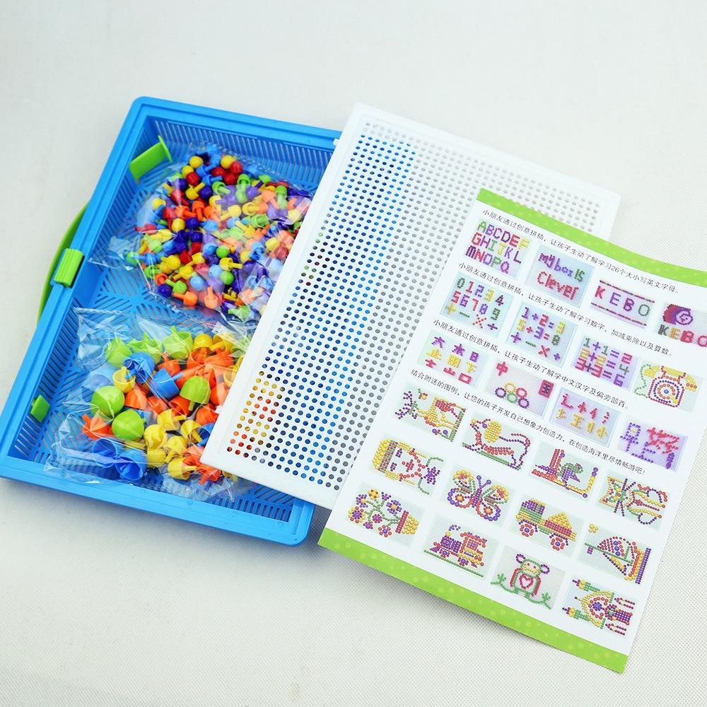 296-Piece Mushroom Nail Bead Board - 3D Educational Puzzle