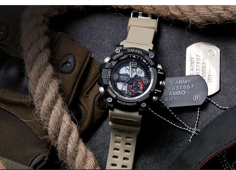Professional Analog-Digital Sport Watch with Night Mode