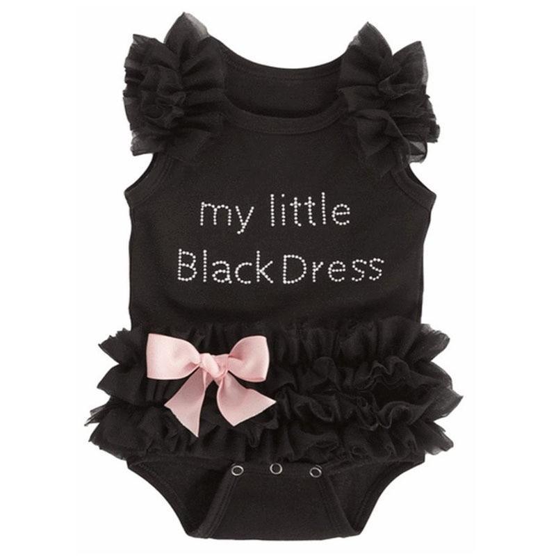 Infant Black Romper Sleeper Pajamas for Baby Girls and Boys