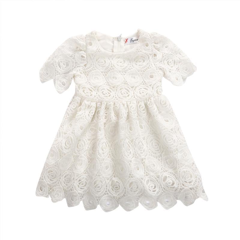 Classic Baby Girls Floral Lace Party Dress with Headband