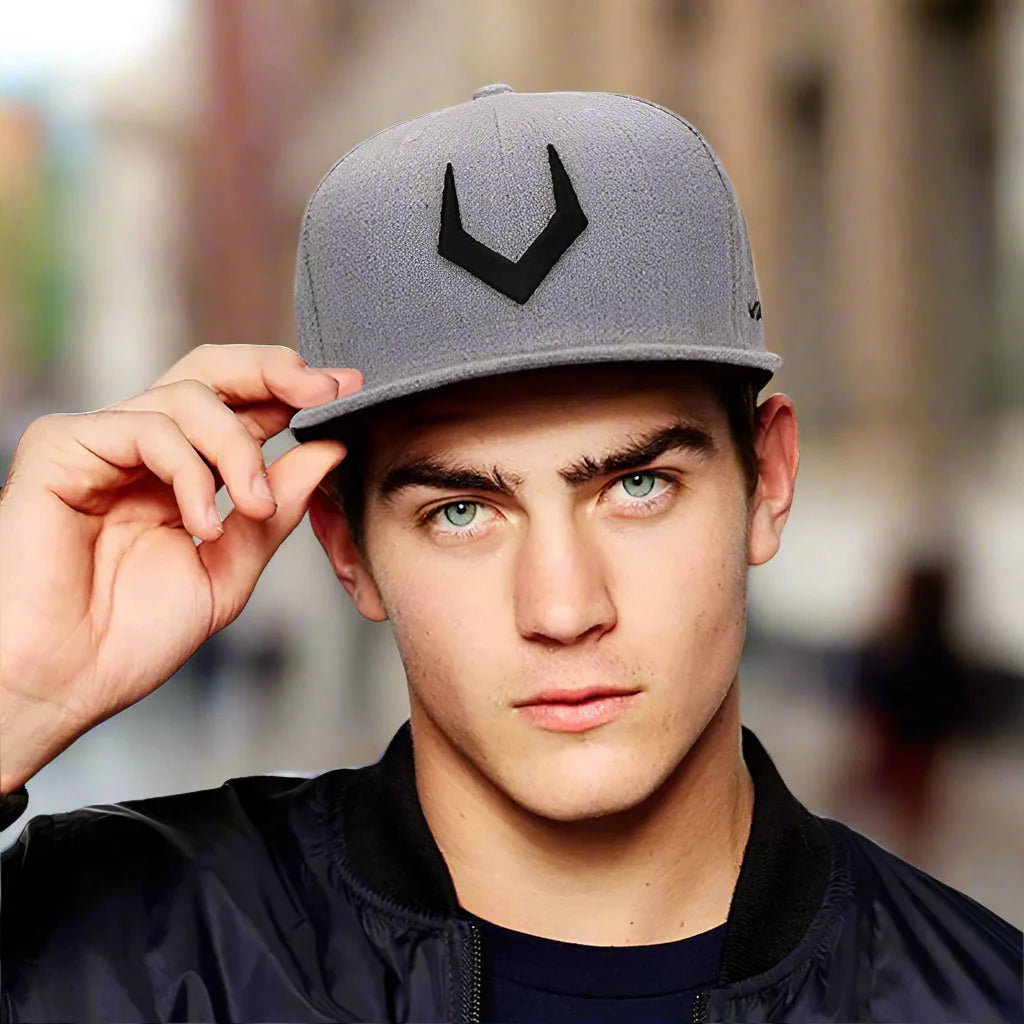 Unisex Grey Wool Snapback