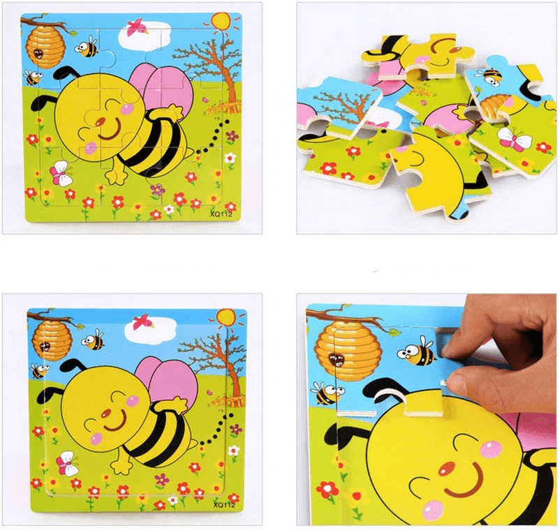 Wooden 3D Mosaic Animal Puzzle Educational Kids Toy Small Square